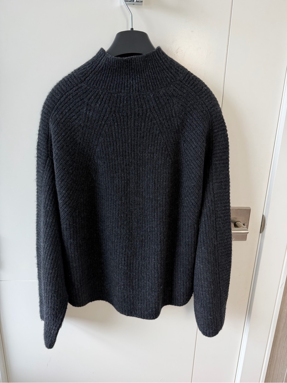 Hugo Boss Charcoal Ribbed Mock Neck Sweater - Picture 2 of 6